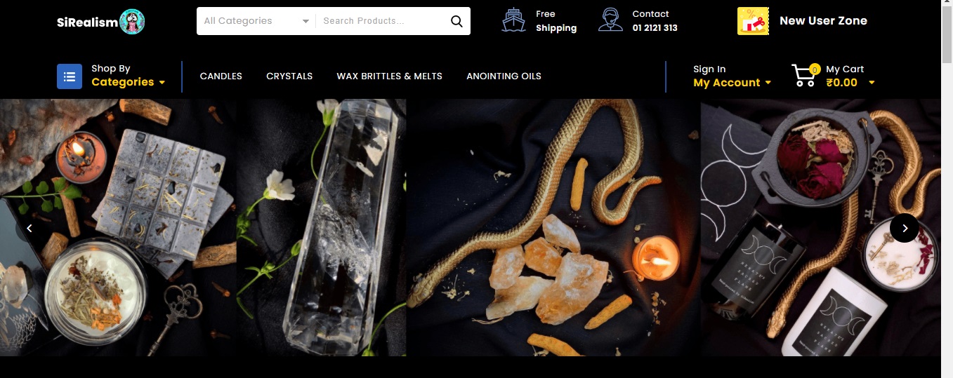 Spiritual Products Ecommerce Website Design and Development Company